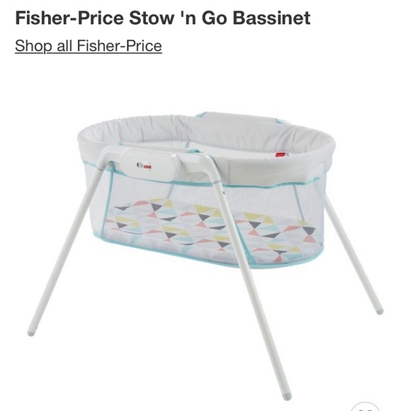 fisher price stow n go bassinet mattress size